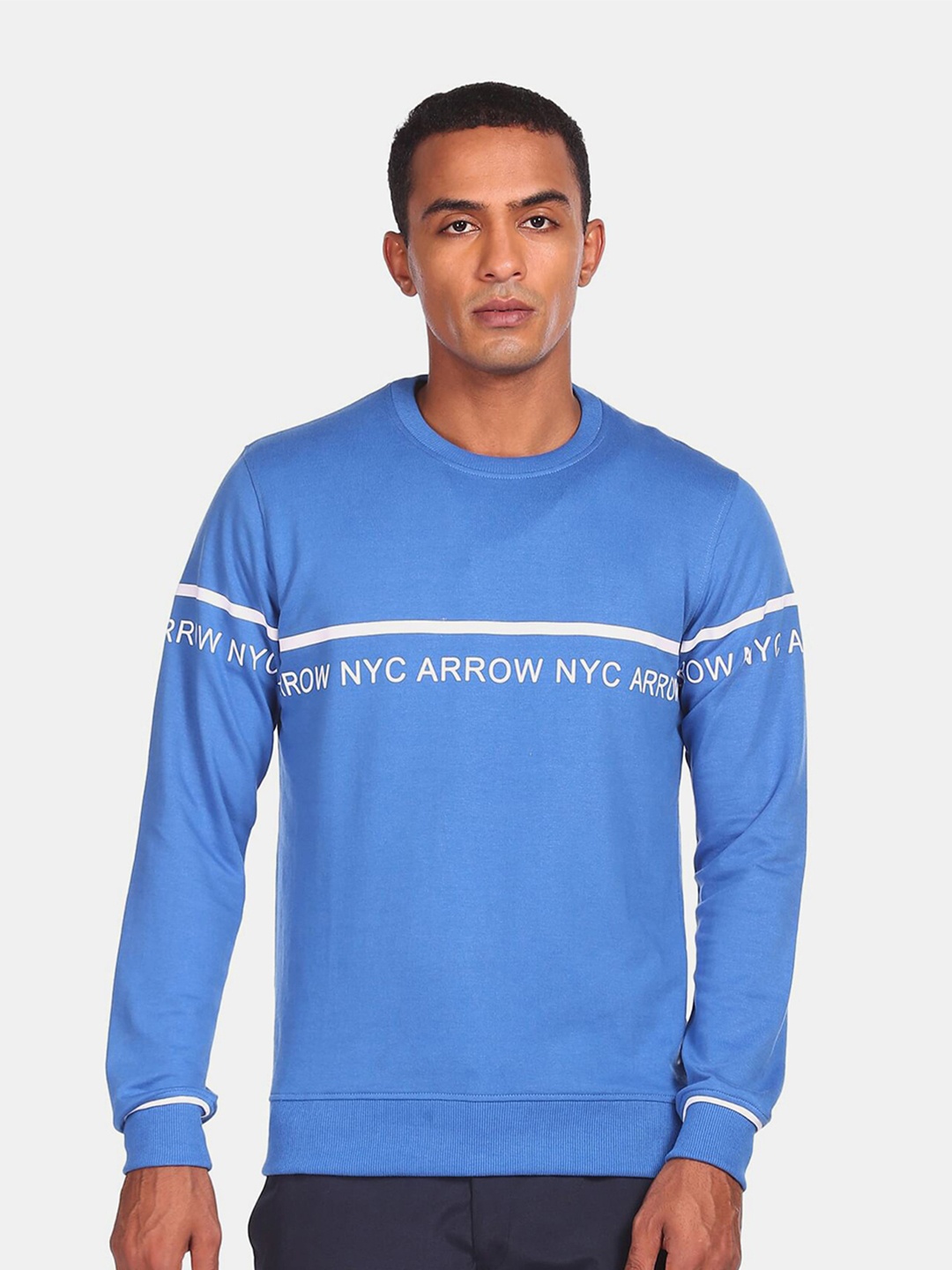 

Arrow Sport Men Blue Printed Sweatshirt