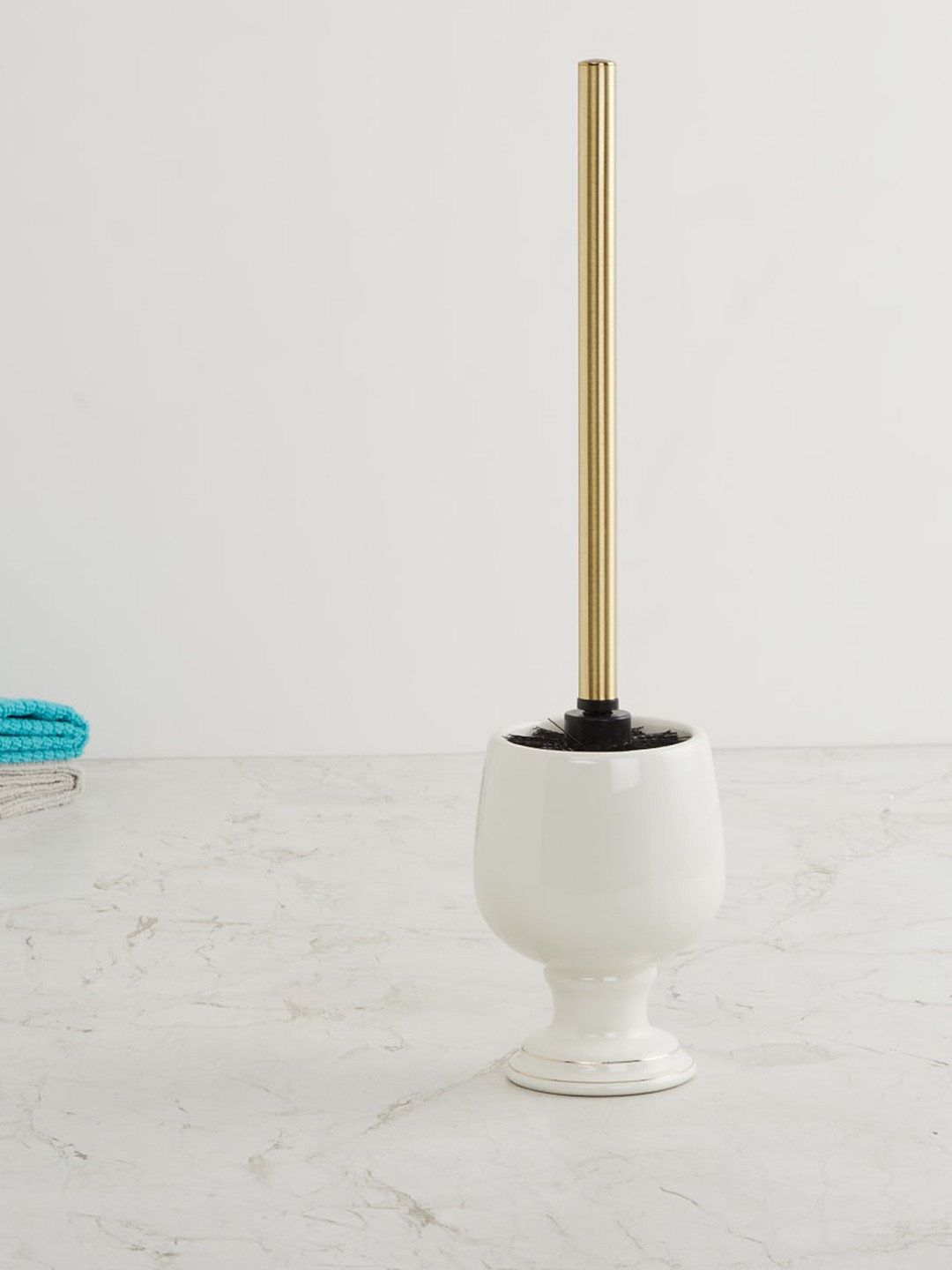 

Home Centre White Ceramic Bath Accessories Toilet Brush Holder
