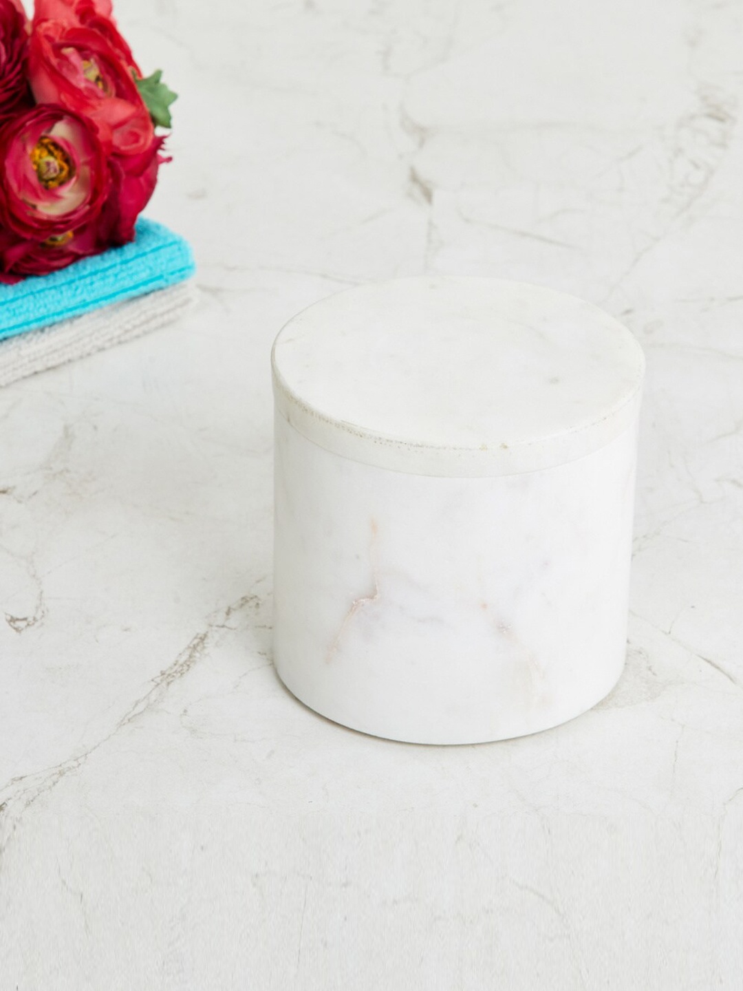 

Home Centre Panama Gerber White Marble Cotton Jar