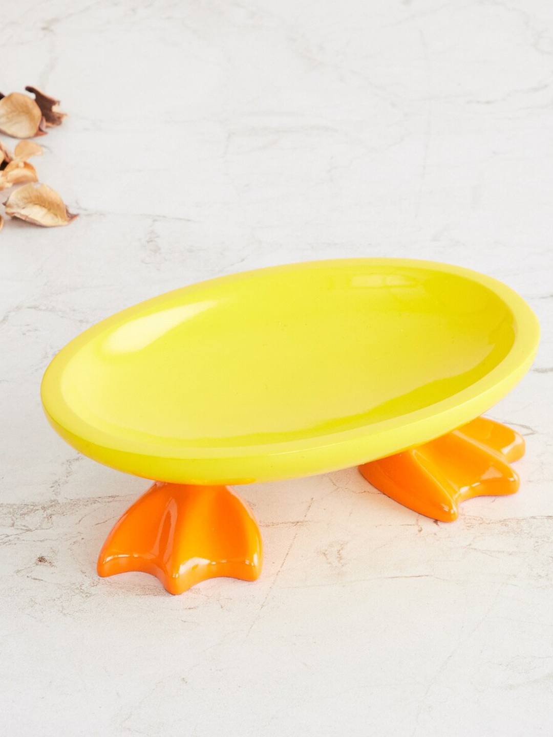 

Home Centre Yellow & Orange Slate Duck Soap Dish