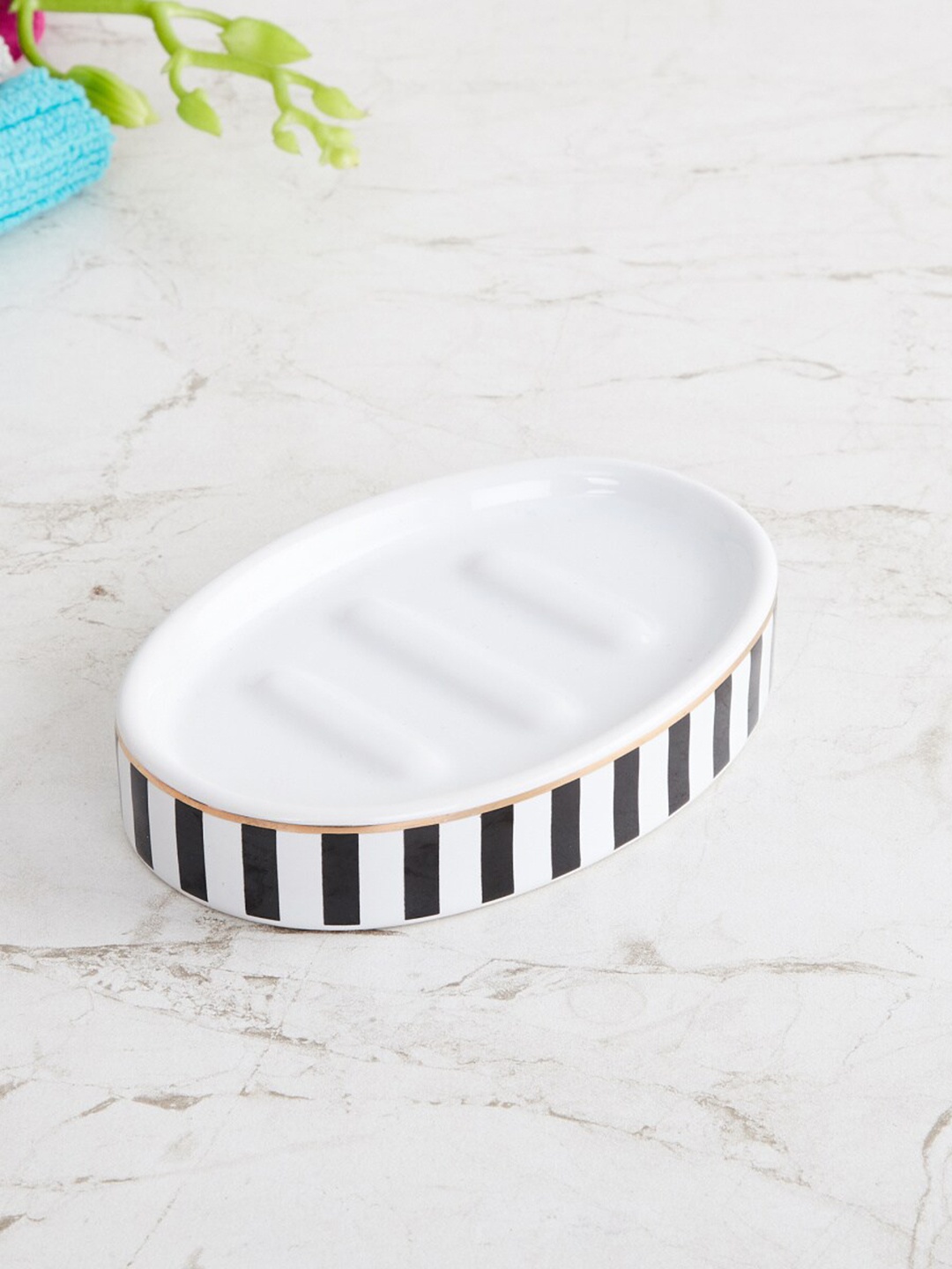 

Home Centre White & Black Charlie Andrey Ceramic Soap Dish