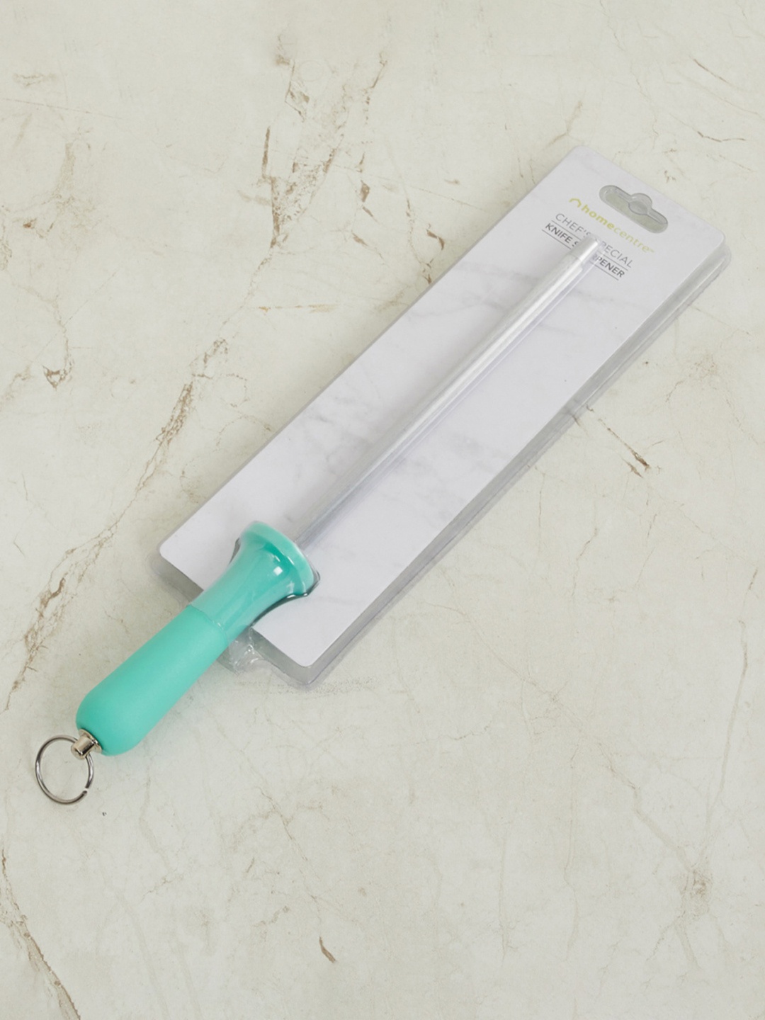 

Home Centre Teal-Blue & Silver-Toned Solid Stainless Steel Knife Sharpener