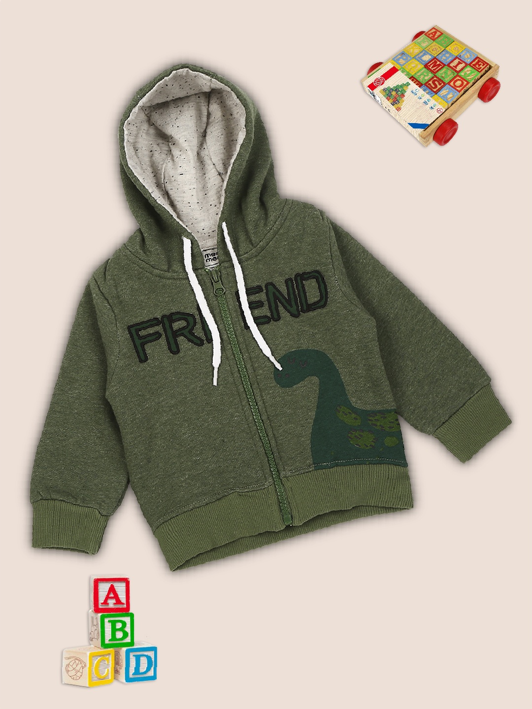 

MeeMee Boys Olive Green Lightweight Open Front Jacket