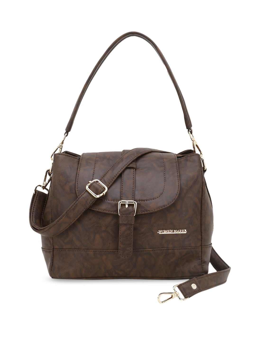 

WOMEN MARKS Brown Printed PU Structured Handheld Bag