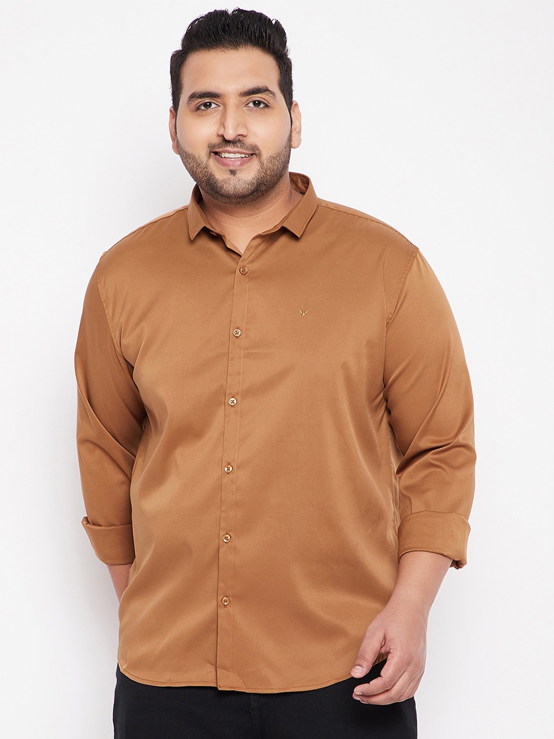 SHOWOFF Plus Men Gold-Coloured Casual Shirt