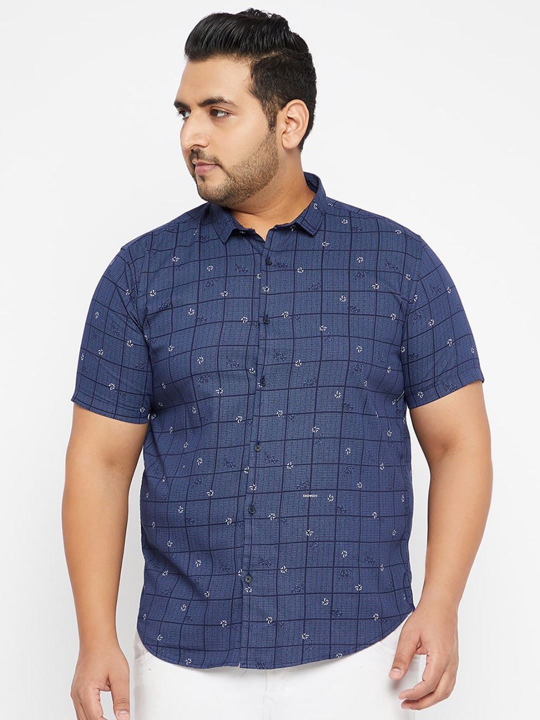 

SHOWOFF Plus Men Blue Printed Casual Shirt