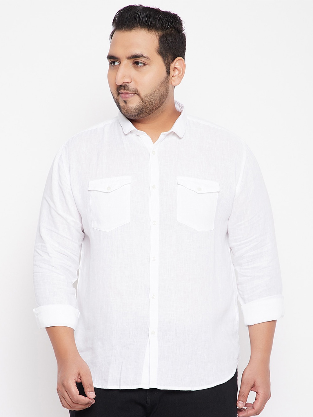 

SHOWOFF Plus Men White Cotton Casual Shirt