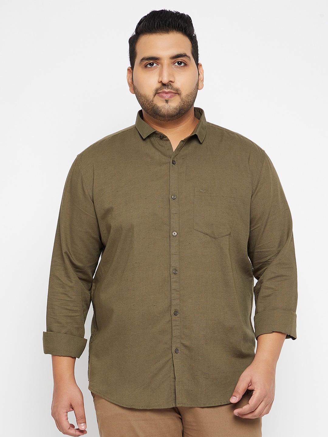 

SHOWOFF Plus Men Green Casual Shirt