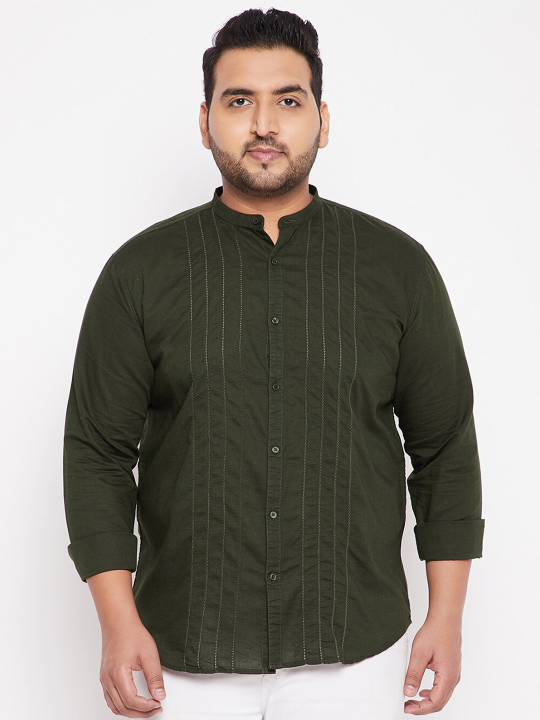 

SHOWOFF Plus Men Green Checked Casual Shirt
