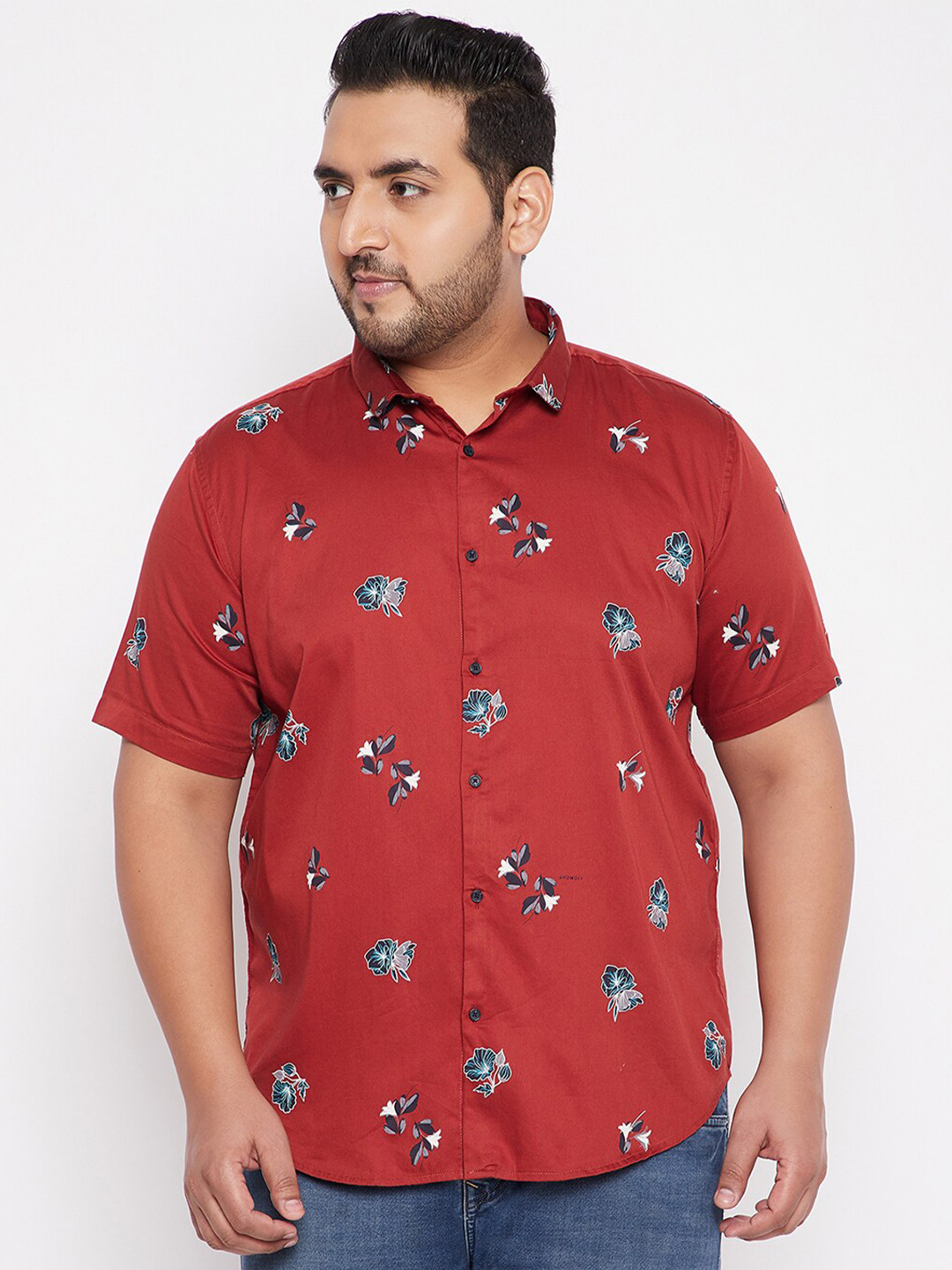 

SHOWOFF Plus Men Maroon Printed Casual Shirt