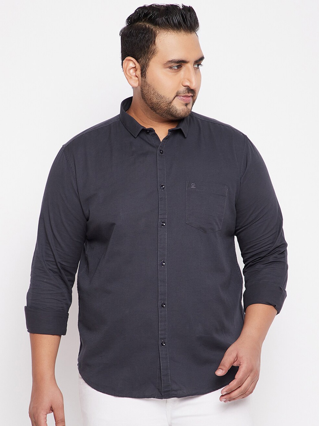 SHOWOFF Plus Men Grey Casual Shirt