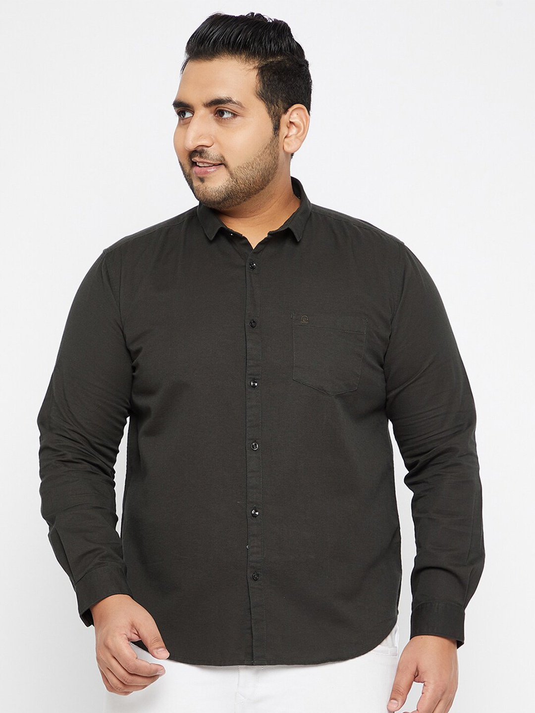 

SHOWOFF Plus Men Grey Solid Regular Fit Casual Shirt
