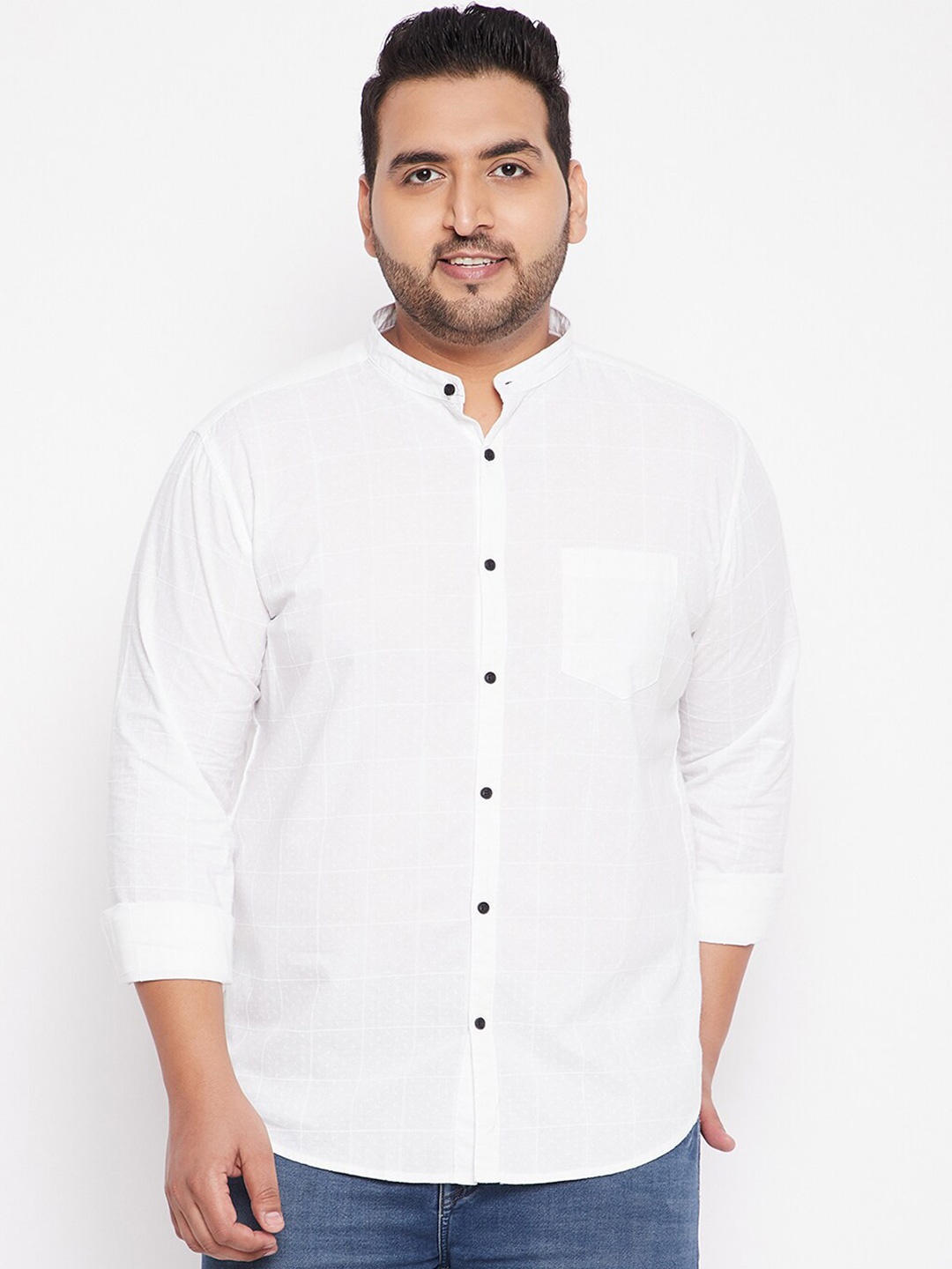 SHOWOFF Plus Men White Casual Shirt