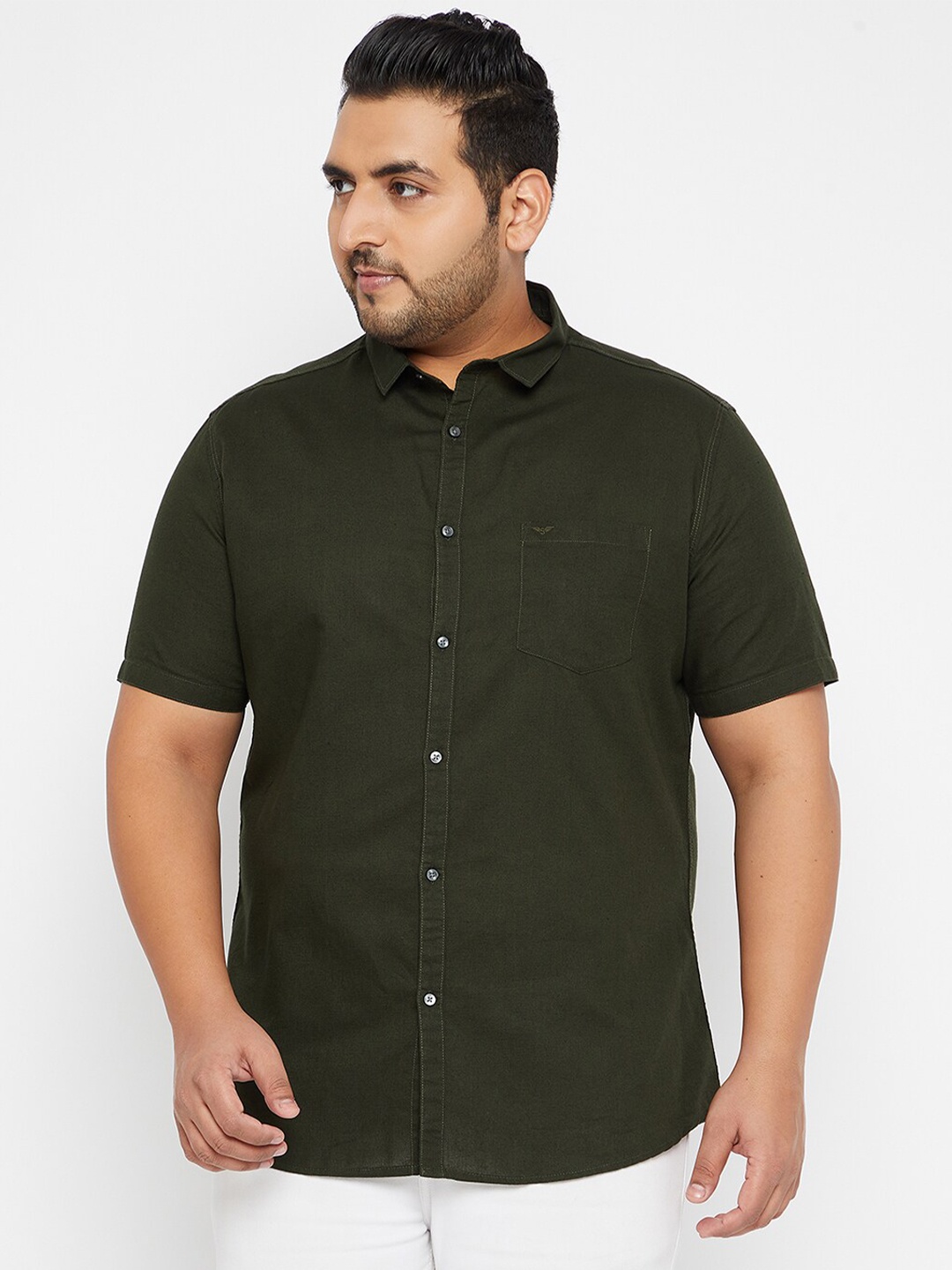 

SHOWOFF Plus Men Green Cotton Casual Shirt