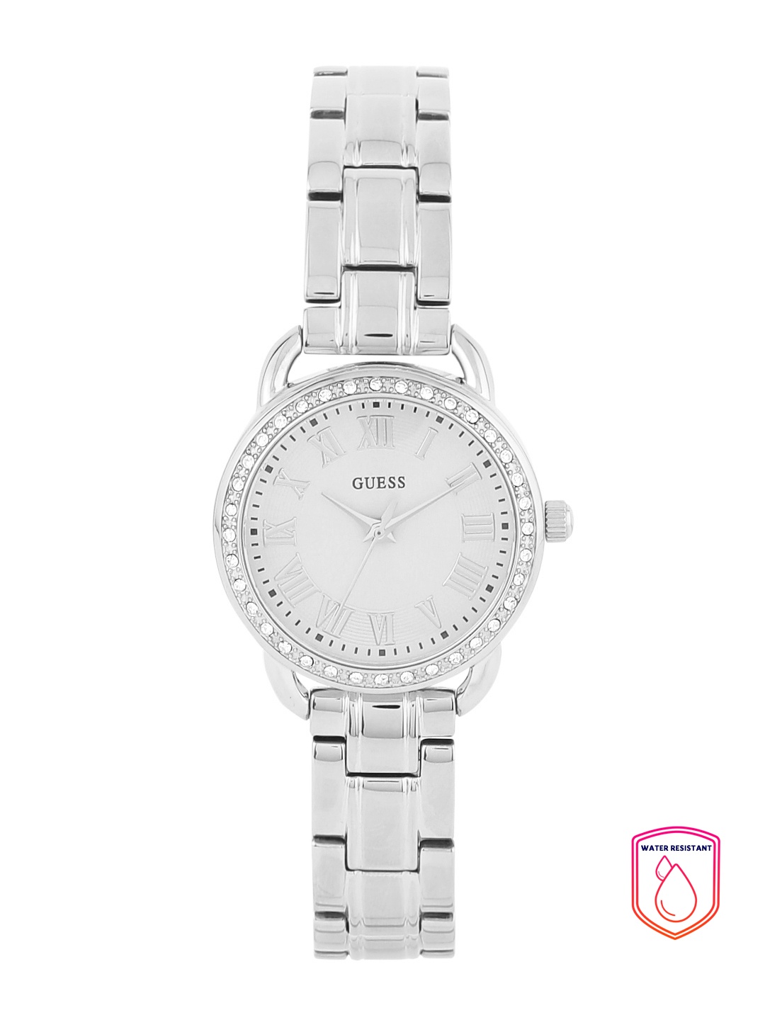 

GUESS Women Silver-Toned Dial Watch W0837L1
