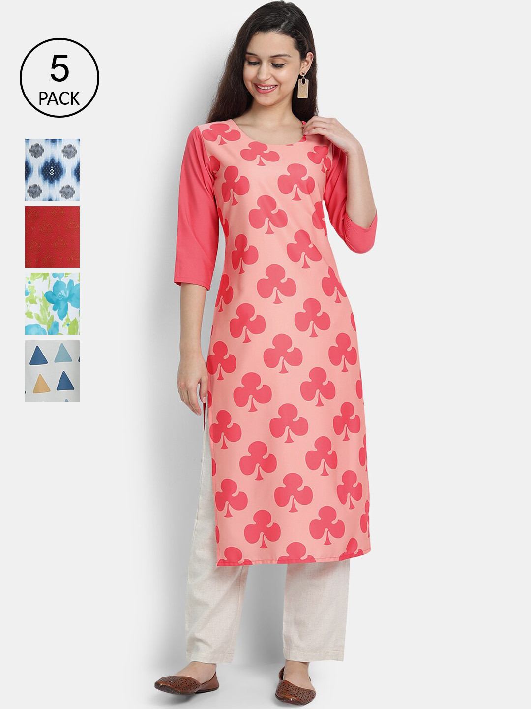 

7Threads Women Multicoloured Printed Crepe Kurta, Multi