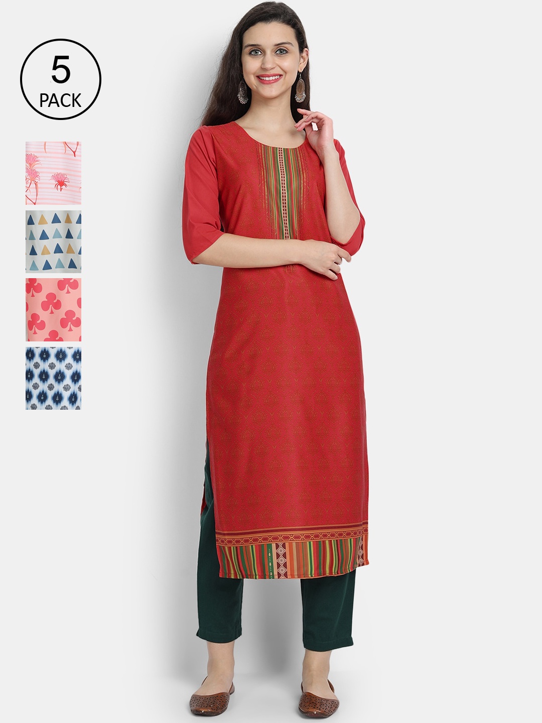 

7Threads Women Multicoloured Quirky Printed Crepe Kurta, Multi