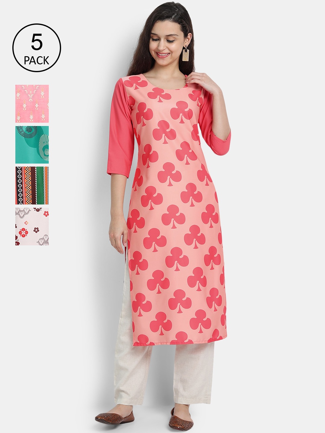 

7Threads Women Multicoloured Striped Flared Sleeves Crepe Kurta, Multi
