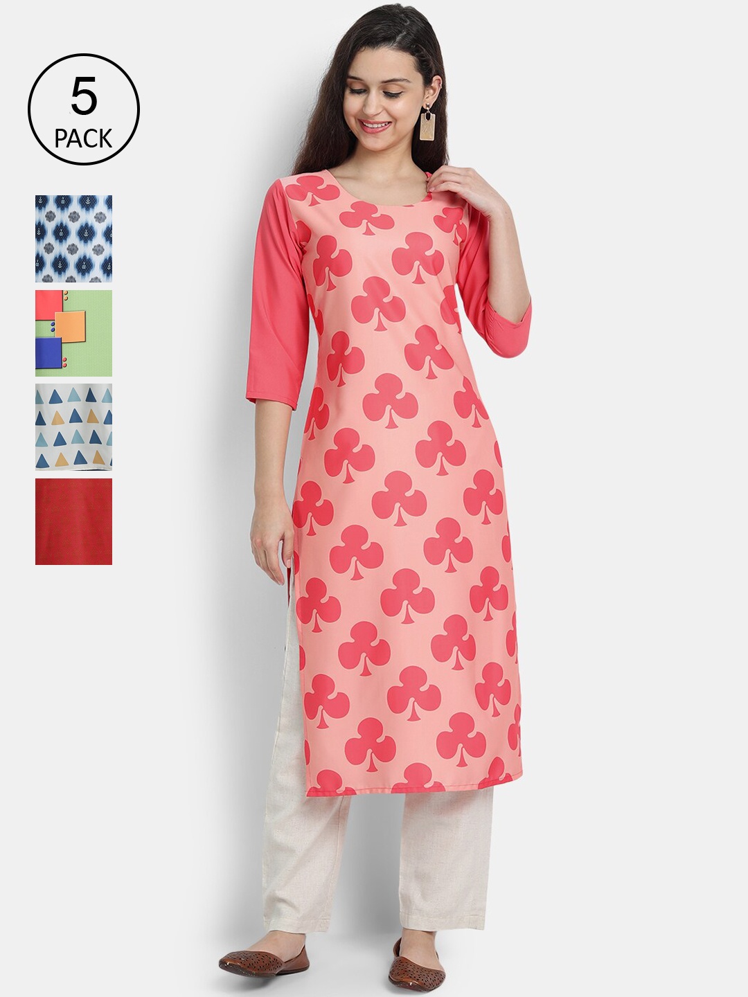 

7Threads Women Multicoloured Colourblocked Thread Work Crepe Kurta, Multi