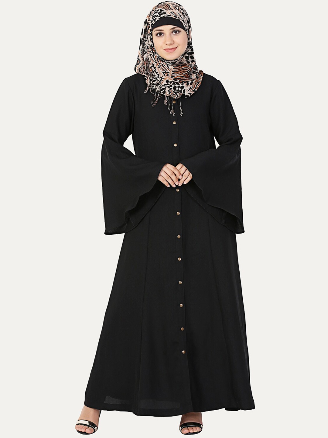 

MOMIN LIBAS Women Black Solid Abaya