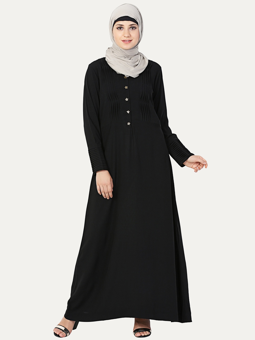 

MOMIN LIBAS Women Black Solid Abaya