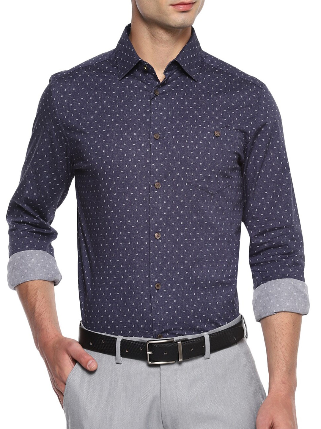 

Ted Baker Men Blue Printed Casual Shirt