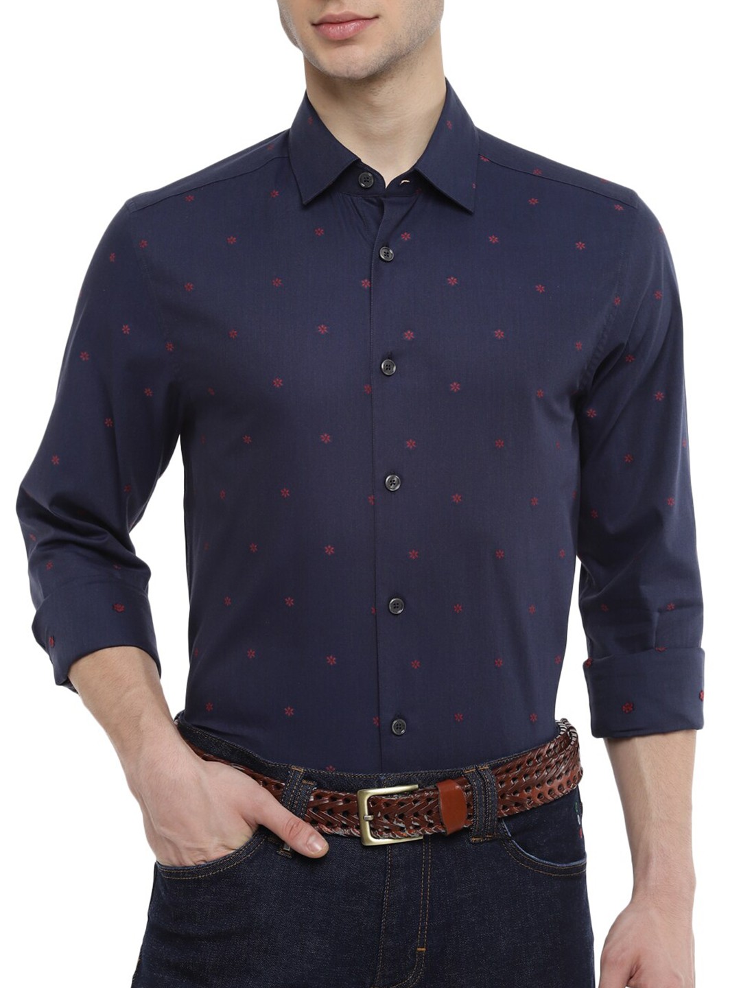 

Ted Baker Men Blue Printed Casual Shirt