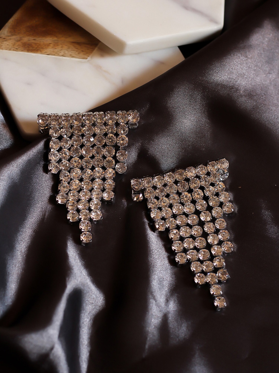 

Bellofox Silver-Toned Geometric Studs Earrings