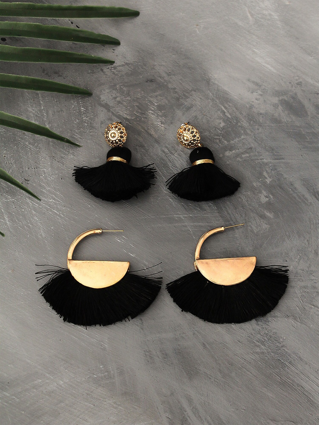

Bellofox Set of 2 Contemporary Drop Earrings, Black
