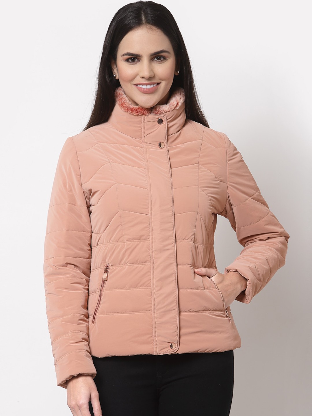 

Juelle Women Peach-Coloured Padded Jacket