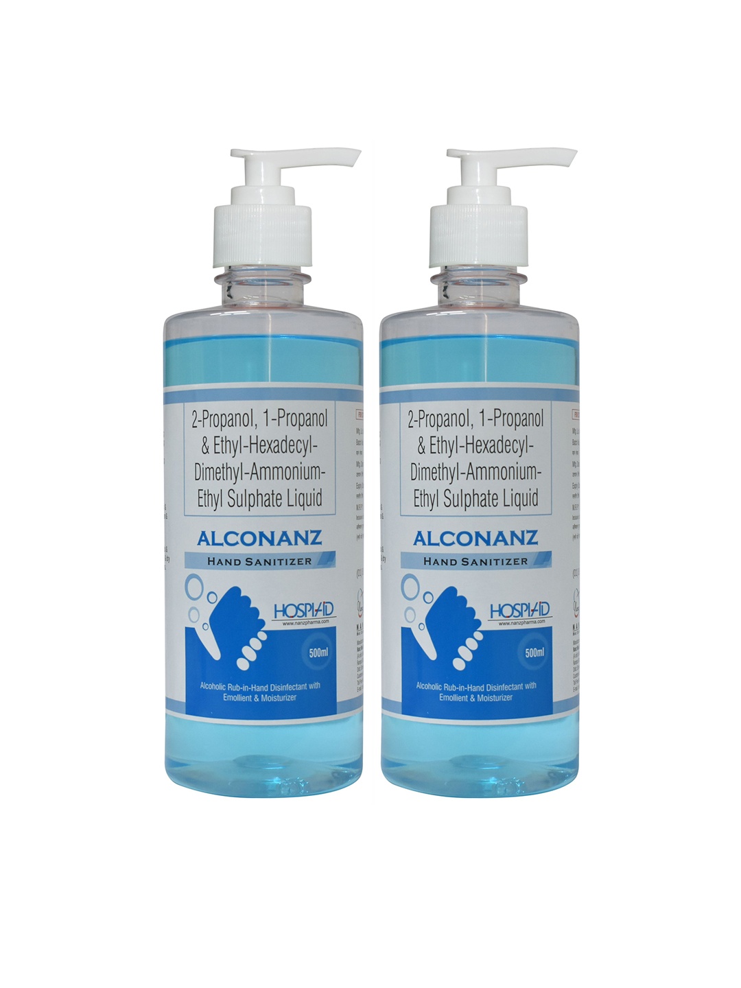 

Alconanz Pack of 2 Hand Sanitizer 500 ml, Blue