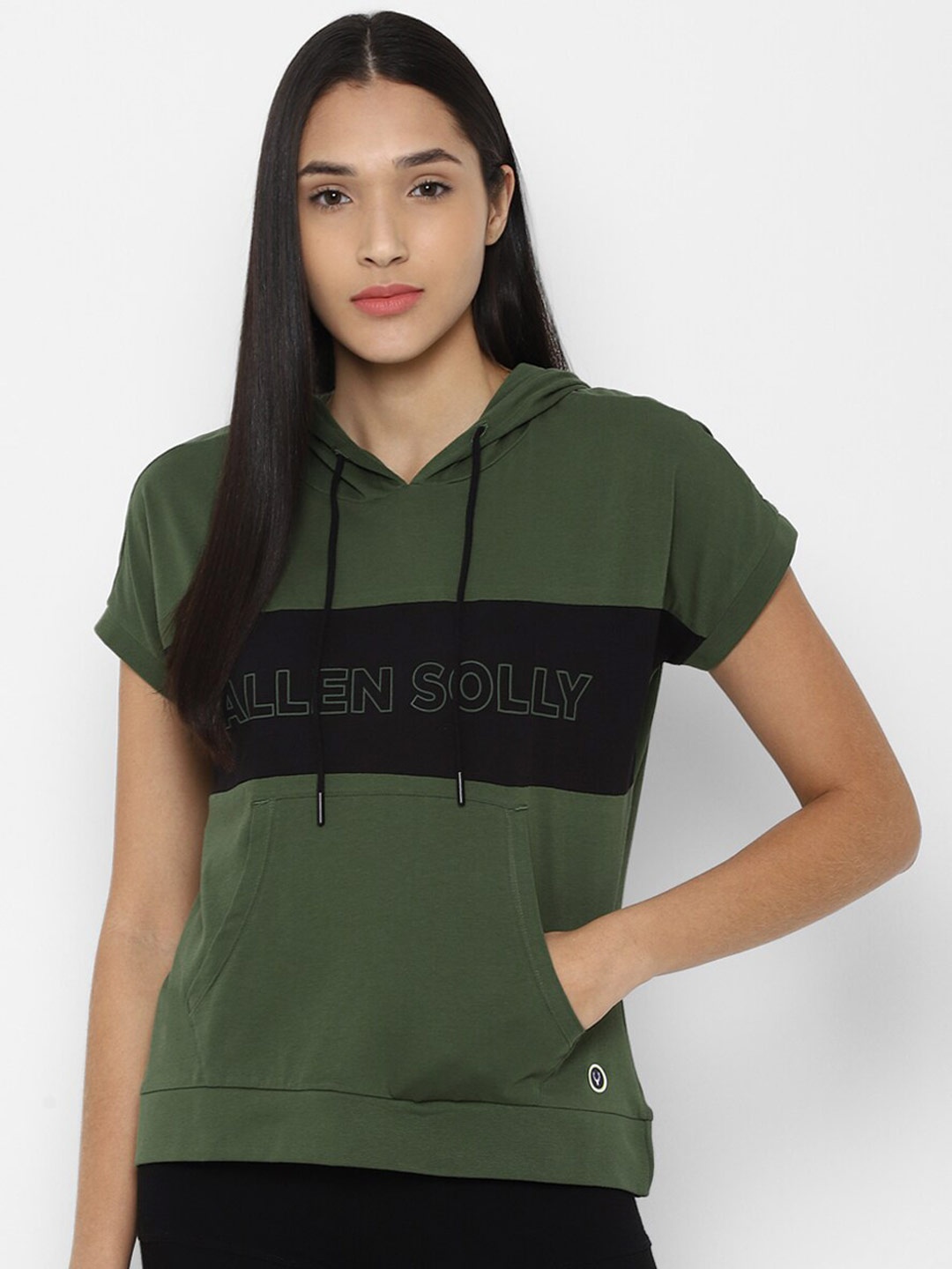 

Allen Solly Woman Women Olive Green Pockets T-shirt