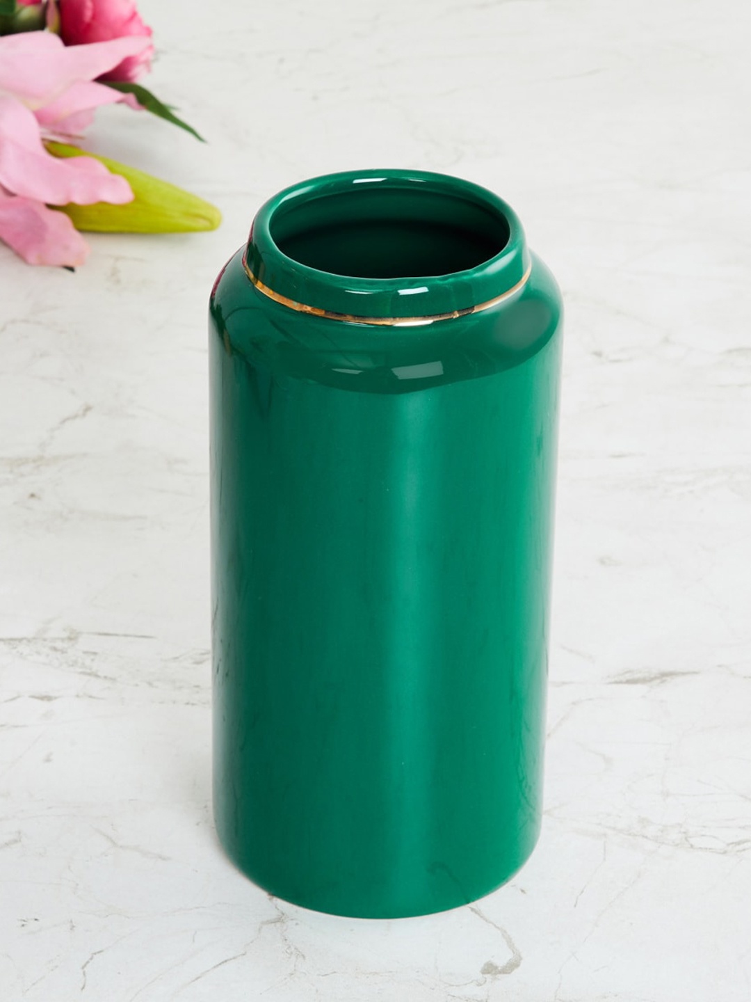 

Home Centre Green Solid Ceramic Vase