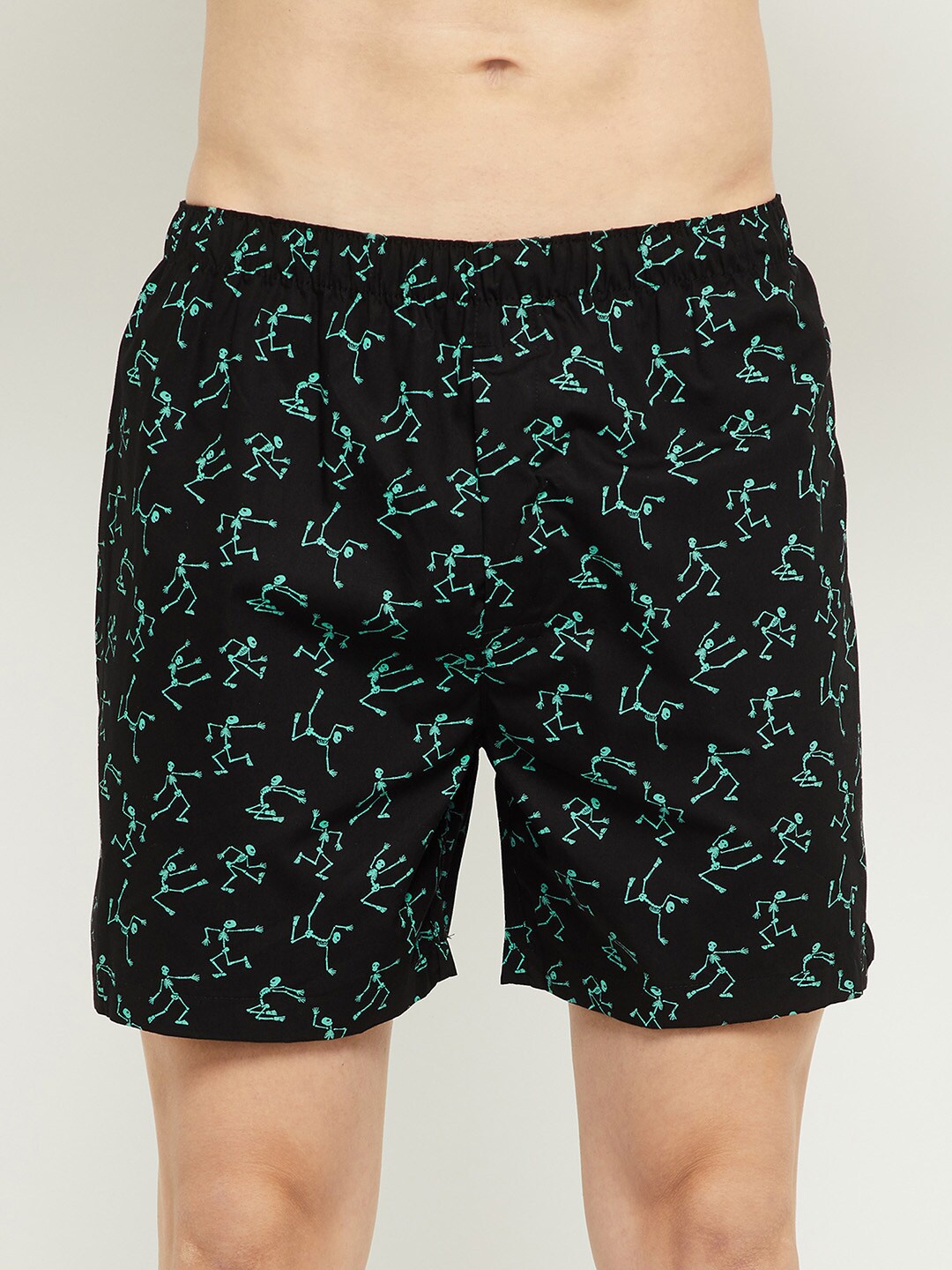 

max Men Black & Green Printed Pure Cotton Boxers NOOSNAOPBXBK5