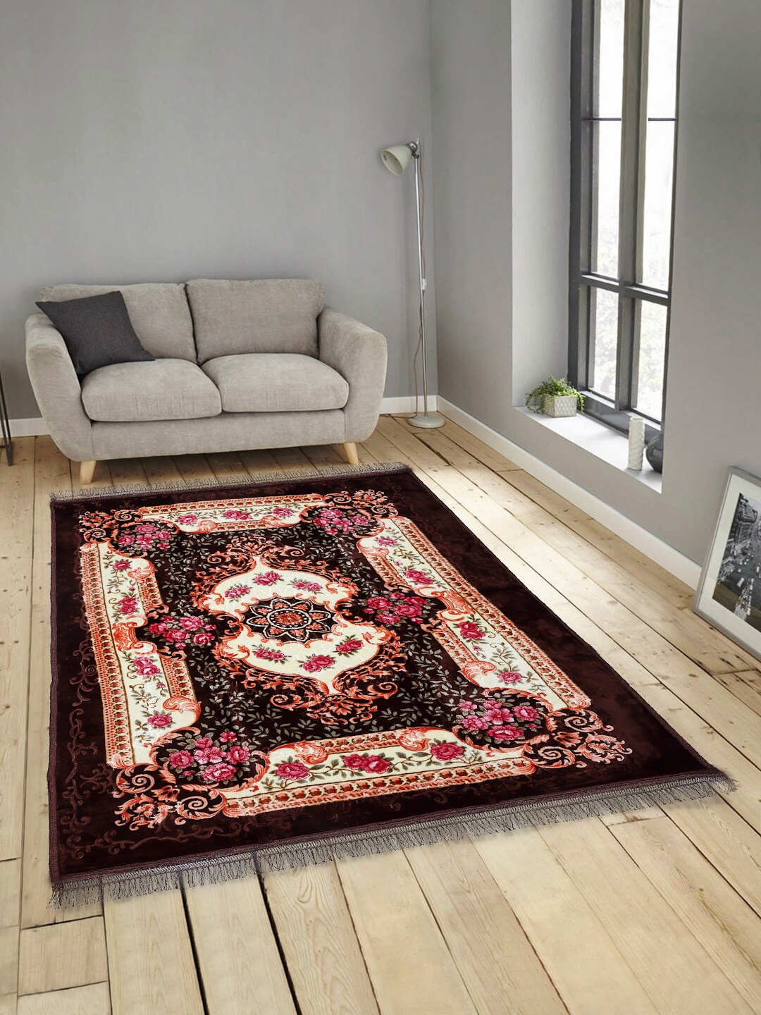 

KLOTTHE Brown & Beige Printed Handmade Woolen Carpet