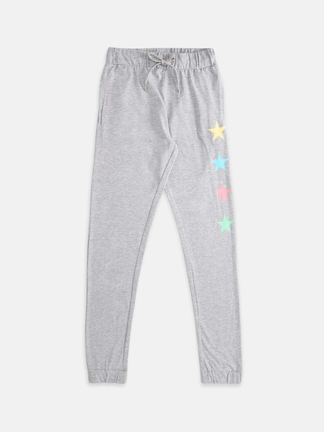 

Pantaloons Junior Girls Grey Melange Solid Pure Cotton Track Pants
