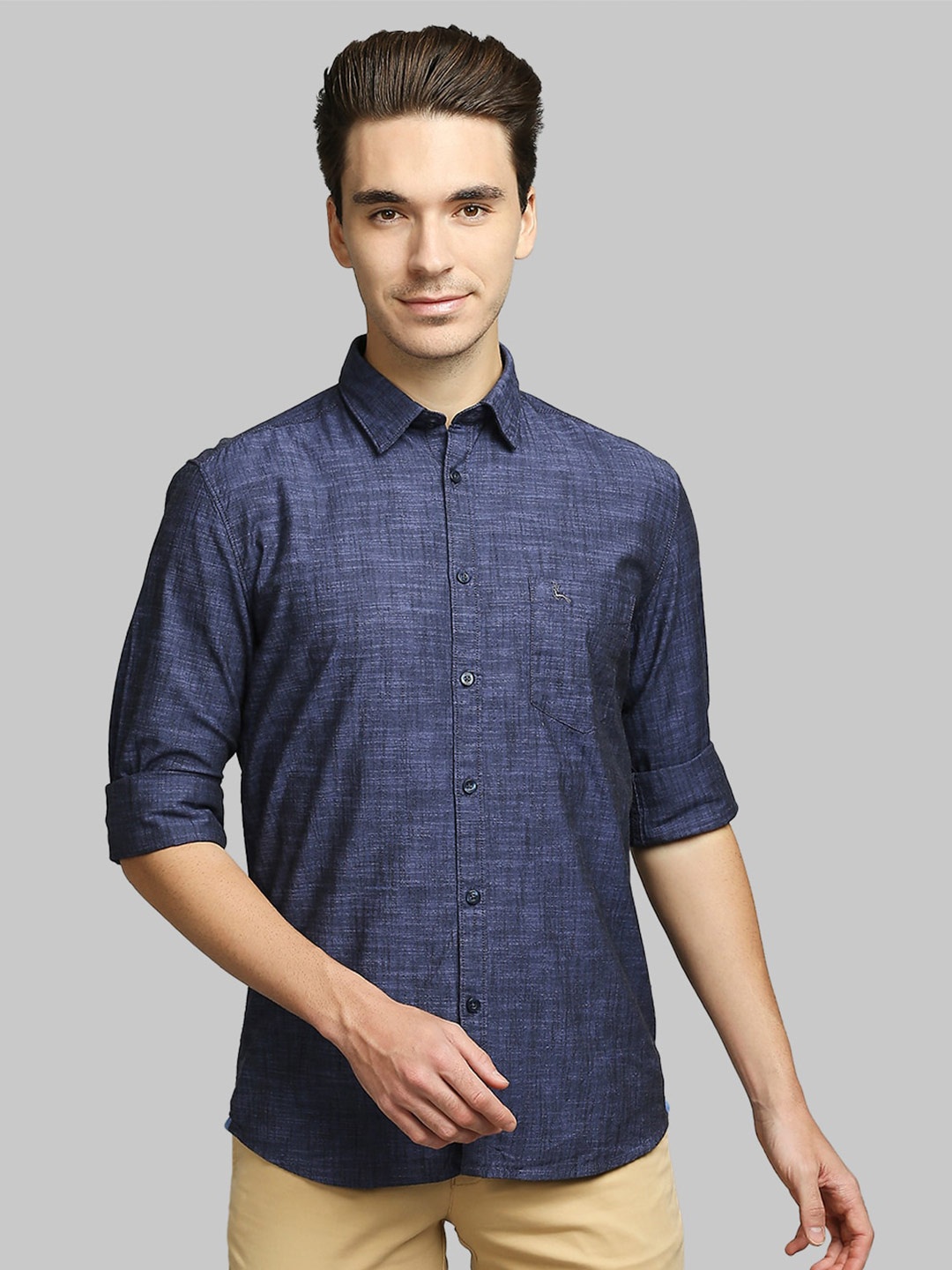 

Parx Men Blue Slim Fit Casual Shirt