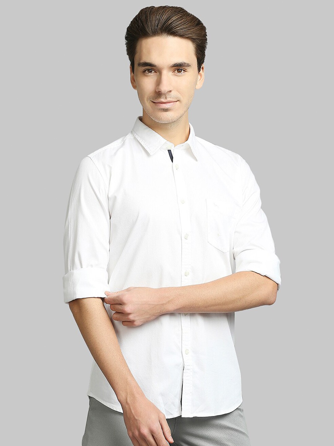 

Parx Men White Slim Fit Casual Shirt