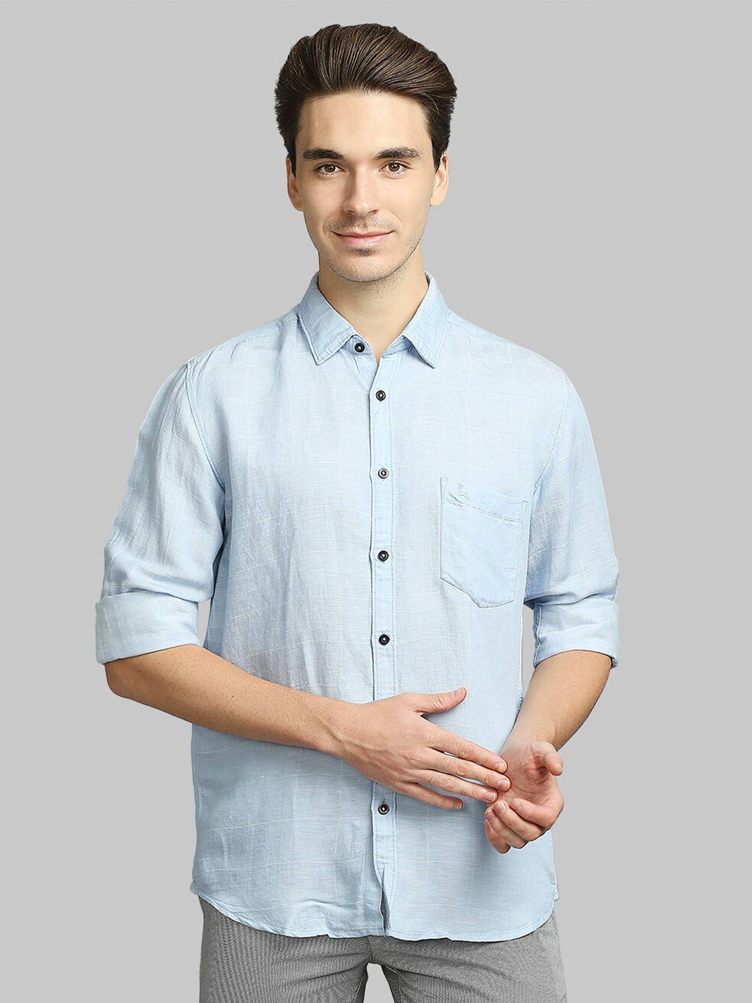

Parx Men Blue Slim Fit Casual Shirt