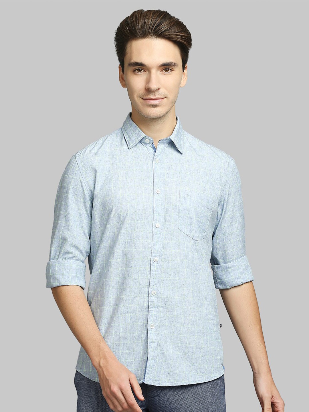 

Parx Men Blue Slim Fit Casual Shirt