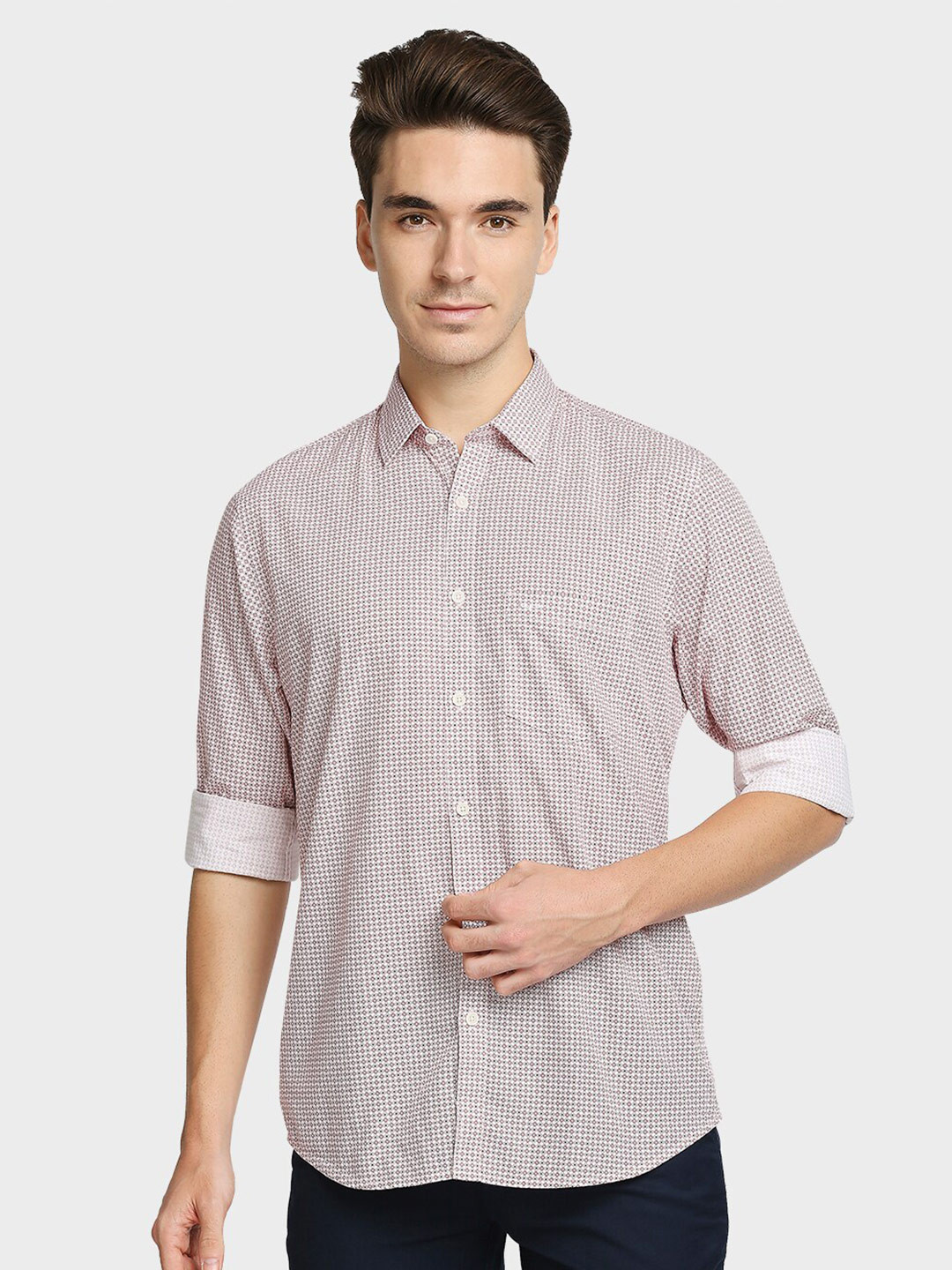 

ColorPlus Men Red Checked Casual Shirt