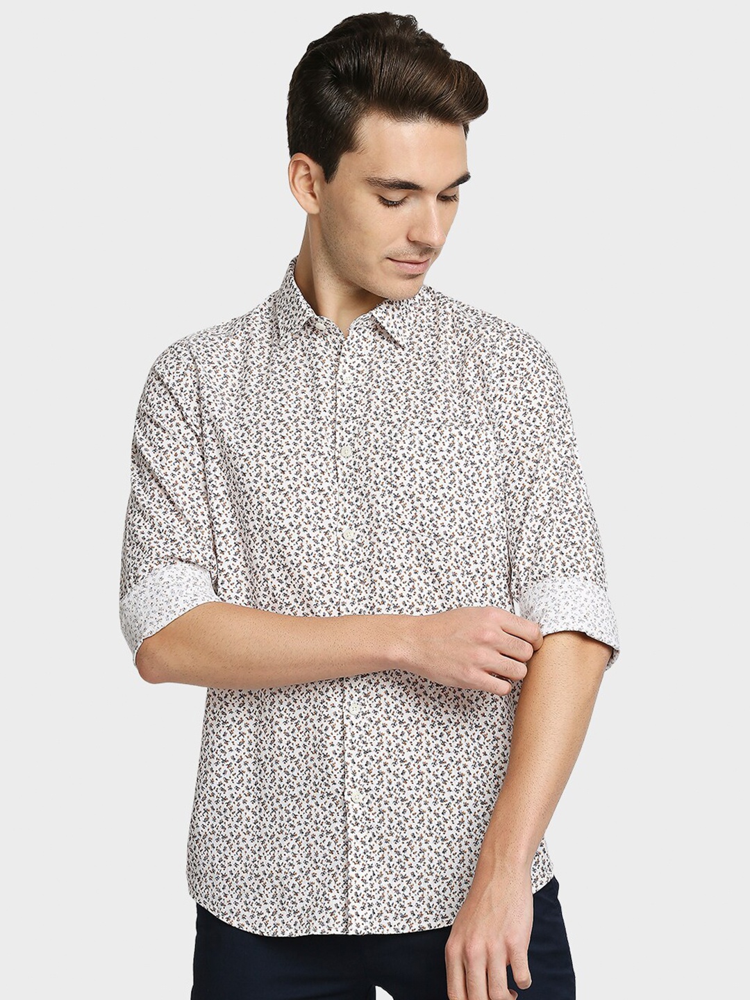 

ColorPlus Men Brown Printed Cotton Casual Shirt