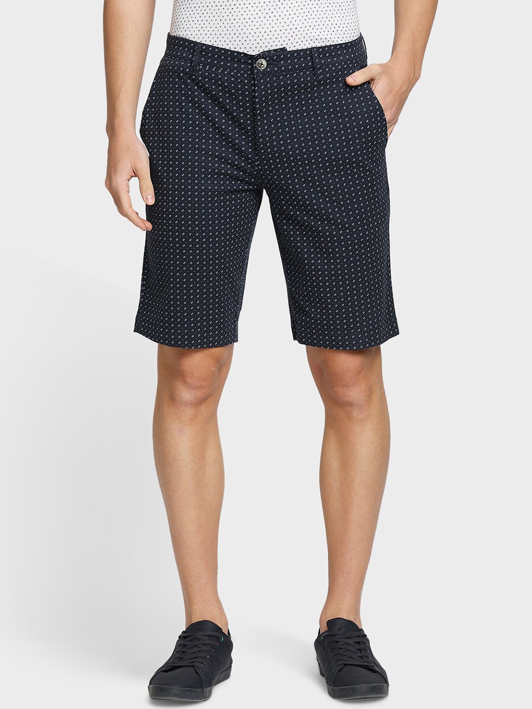 

ColorPlus Men Navy Blue Printed Shorts