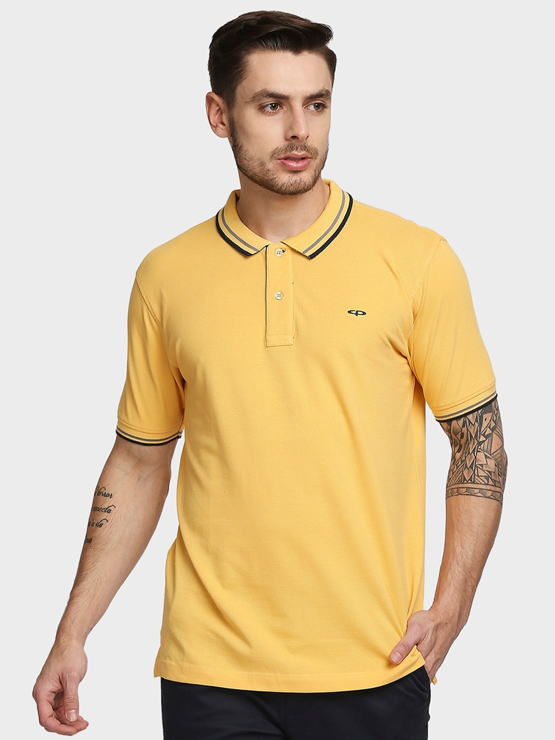 

ColorPlus Men Yellow Polo Collar T-shirt