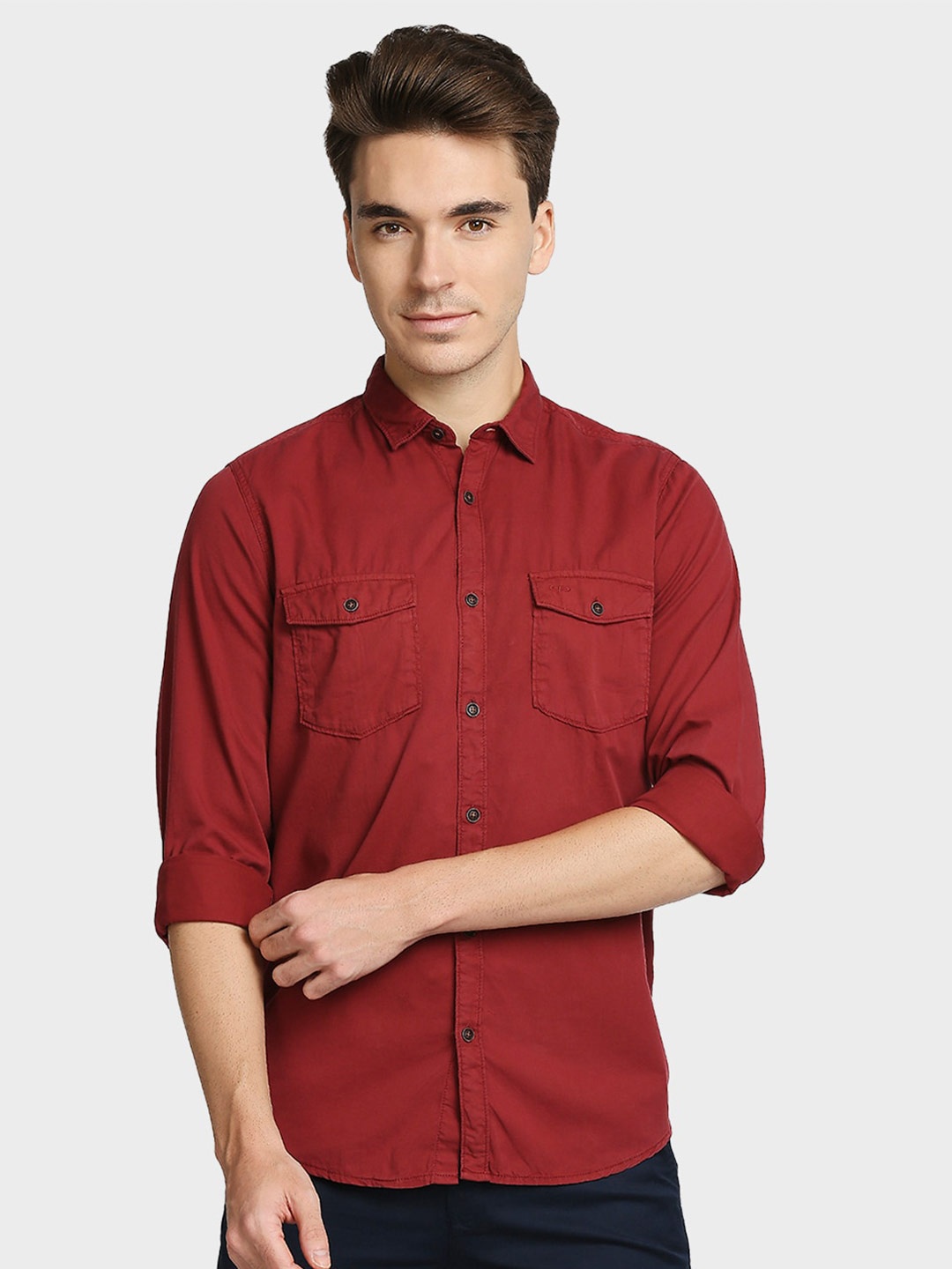 

ColorPlus Men Red Casual Shirt