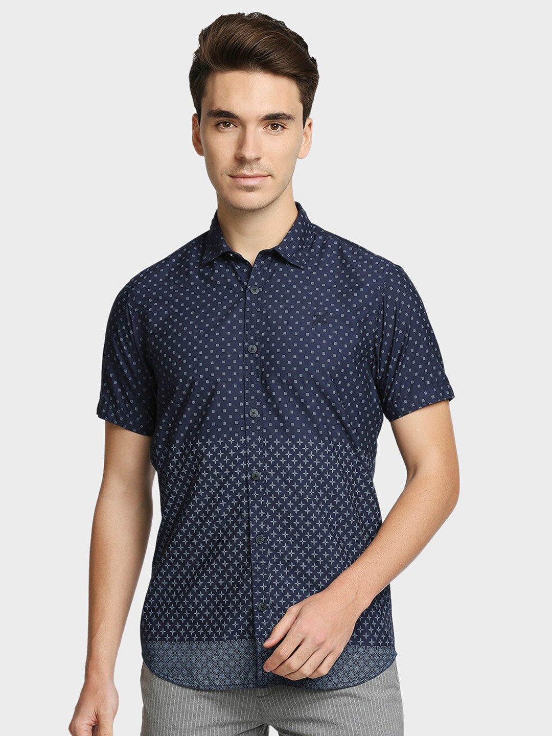 

ColorPlus Men Blue Printed Casual Shirt