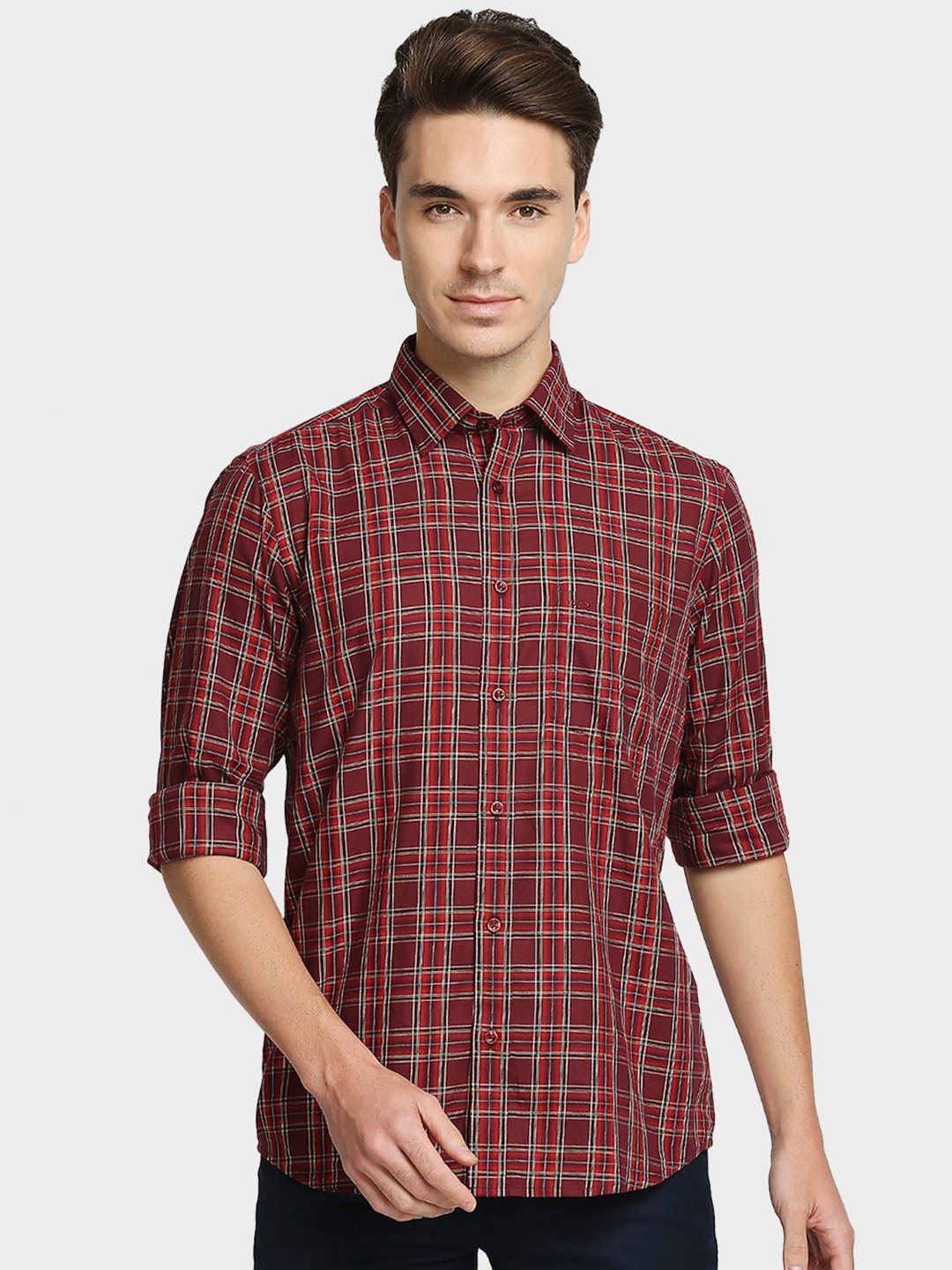 

ColorPlus Men Yellow Tartan Checks Checked Casual Shirt