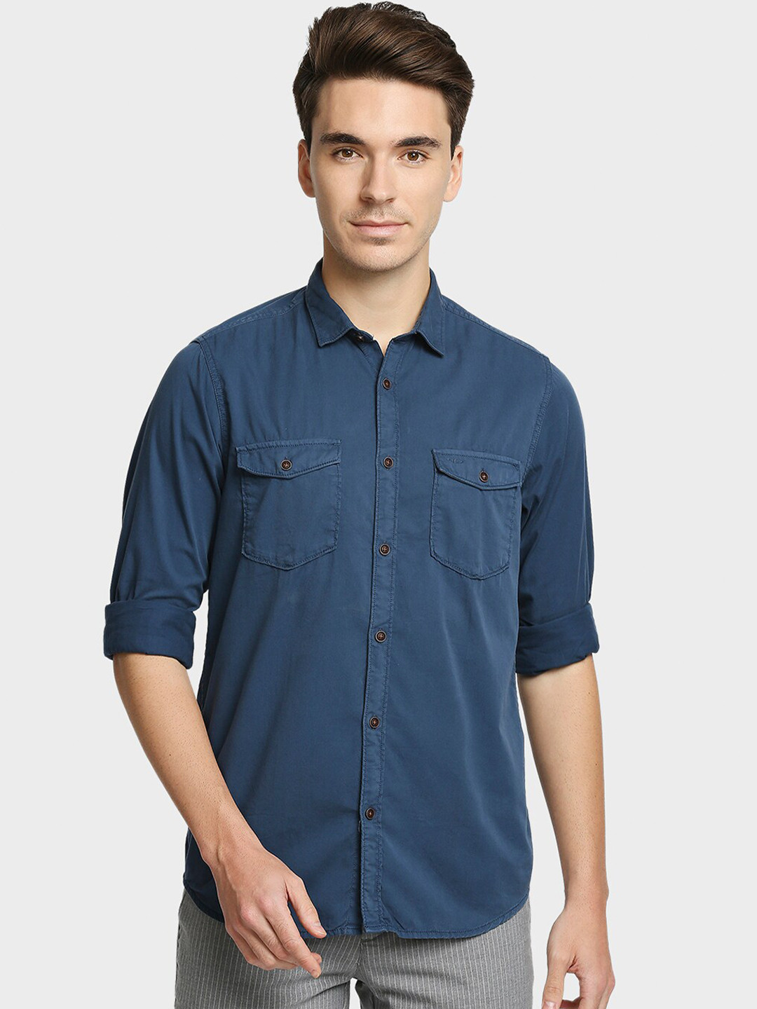 

ColorPlus Men Blue Casual Shirt