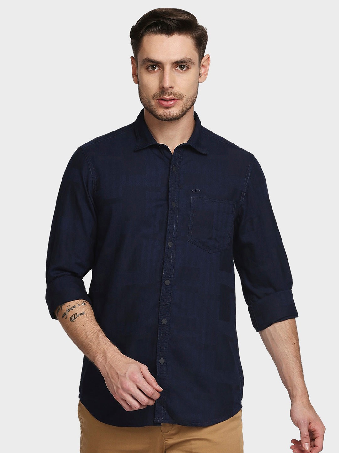 

ColorPlus Men Blue Printed Casual Shirt
