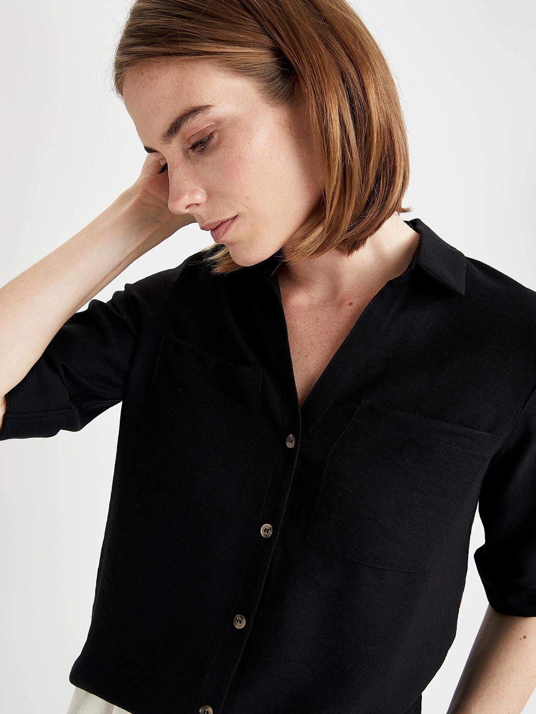 

DeFacto Women Black Casual Shirt